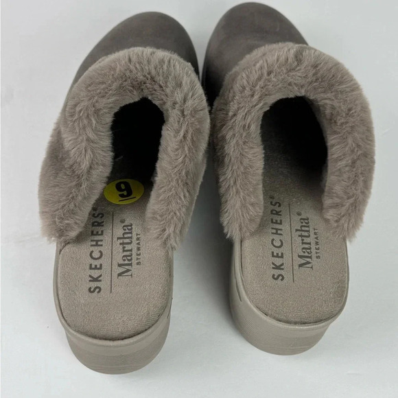 Martha Stewart x Skechers Pier-Lite Mules Cozy High Dark Taupe SZ: 9 NWOB - Picture 3 of 12